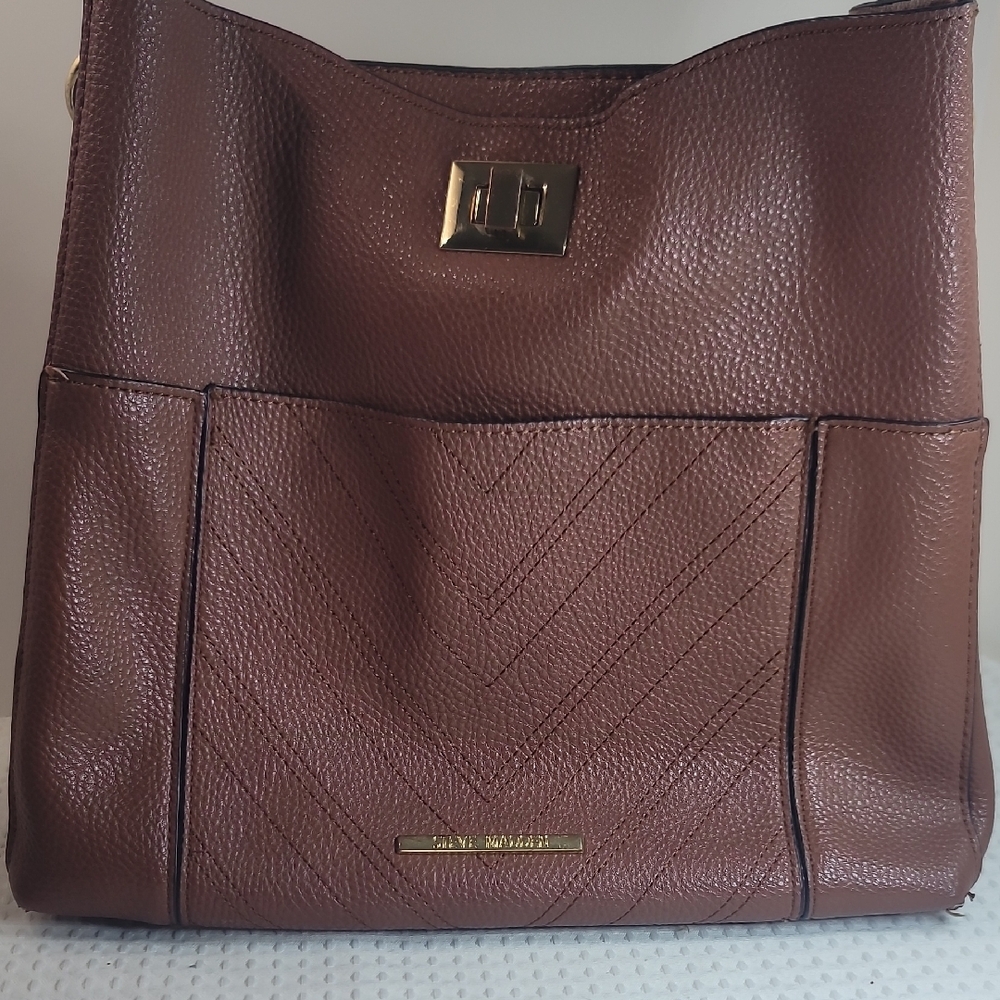a new day Brown Shoulder Bag with Gold Hardware
